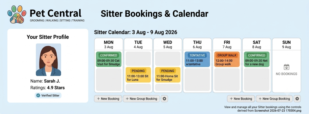 Software for pet sitters screenshot